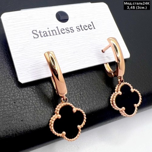 Сережки мед.сталь24К 10523 (3 см) 